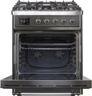 ILVE 30" Majestic II Dual Fuel Range with 5 Burners - 2.3 cu. ft. Oven - Copper Trim in Matte Graphite (UM30DNE3MGP) Ranges ILVE 