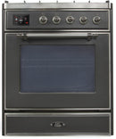 ILVE 30" Majestic II Dual Fuel Range with 5 Burners - 2.3 cu. ft. Oven - Copper Trim in Matte Graphite (UM30DNE3MGP) Ranges ILVE 
