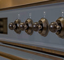 ILVE 30" Majestic II Dual Fuel Range with 5 Sealed Brass Burners - 3.5 cu. ft. Oven - in Blue Grey with Bronze Trim (UM30DNE3BGB) Ranges ILVE 