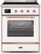ILVE 30-Inch Majestic II induction Range - Copper Trim in White (UMI30NE3WHP)