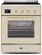 ILVE 30-Inch Majestic II induction Range with 4 Elements - 4 cu. ft. Oven - Brass Trim in Antique White (UMI30NE3AWG)