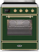 ILVE 30" Majestic II induction Range with 4 Elements - 2.3 cu. ft. Oven - Brass Trim in Emerald Green (UMI30NE3EGG) Ranges ILVE 
