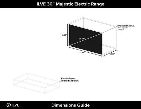 ILVE 30" Majestic II induction Range with 4 Elements - 2.3 cu. ft. Oven - Bronze Trim in Antique White (UMI30NE3AWB) Ranges ILVE 