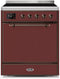 ILVE 30-Inch Majestic II induction Range with 4 Elements - 4 cu. ft. Solid Door Oven - Burgundy (UMI30QNE3BUB)