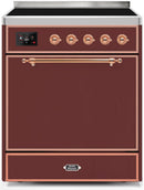 ILVE 30" Majestic II induction Range with 4 Elements - 2.3 cu. ft. Oven - Burgundy (UMI30QNE3BUP) Ranges ILVE 
