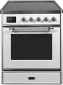 ILVE 30" Majestic II induction Range with 4 Elements - 2.3 cu. ft. Oven - Chrome Trim in White (UMI30NE3WHC) Ranges ILVE 