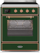 ILVE 30" Majestic II induction Range with 4 Elements - 2.3 cu. ft. Oven - Copper Trim in Emerald Green (UMI30NE3EGP) Ranges ILVE 