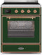 ILVE 30-Inch Majestic II induction Range with 4 Elements - 4 cu. ft. Oven - Copper Trim in Emerald Green (UMI30NE3EGP)