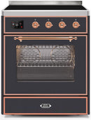 ILVE 30" Majestic II induction Range with 4 Elements - 2.3 cu. ft. Oven Copper Trim in Matte Graphite (UMI30NE3MGP) Ranges ILVE 