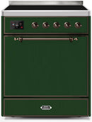 ILVE 30" Majestic II induction Range with 4 Elements - 2.3 cu. ft. Oven - Emerald Green (UMI30QNE3EGB) Ranges ILVE 