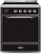 ILVE 30-Inch Majestic II induction Range with 4 Elements - 4 cu. ft. Solid Door Oven - Glossy Black (UMI30QNE3BKC)