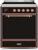 ILVE 30" Majestic II induction Range with 4 Elements - 2.3 cu. ft. Oven - Glossy Black (UMI30QNE3BKP) Ranges ILVE 
