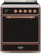 ILVE 30-Inch Majestic II induction Range with 4 Elements - 4 cu. ft. Solid Door Oven - Glossy Black (UMI30QNE3BKP)
