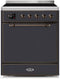 ILVE 30-Inch Majestic II induction Range with 4 Elements - 4 cu. ft. Solid Door Oven - Matte Graphite (UMI30QNE3MGB)