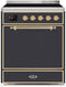 ILVE 30-Inch Majestic II induction Range with 4 Elements - 4 cu. ft. Solid Door Oven - Matte Graphite (UMI30QNE3MGG)