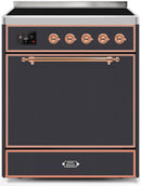 ILVE 30" Majestic II induction Range with 4 Elements - 2.3 cu. ft. Oven - Matte Graphite (UMI30QNE3MGP) Ranges ILVE 