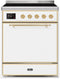 ILVE 30-Inch Majestic II induction Range with 4 Elements - 4 cu. ft. Solid Door Oven - White (UMI30QNE3WHG)