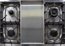 ILVE 36-Inch Majestic II Dual Fuel Range with 6 Burners and Removable Griddle - 3.5 cu. ft. Oven in Antique White with Brass Trim (UM09FDNS3AWG)