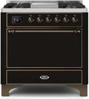 ILVE 36" Majestic II Dual Fuel Range with 6 Burners and Griddle - 4.1 cu. ft. Oven - Bronze (UM09FDQNS3BKB) Ranges ILVE 