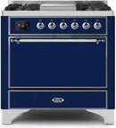 ILVE 36" Majestic II Dual Fuel Range with 6 Burners and Griddle - 4.1 cu. ft. Oven - Chrome (UM09FDQNS3MBC) Ranges ILVE 