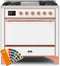 ILVE 36-Inch Majestic II Dual Fuel Range with 6 Burners and Removable Griddle with 4.1 cu. ft. Solid Door Oven in Copper (UM09FDQNS3RAL)