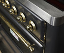 ILVE 36" Majestic II induction Range with 5 Elements - 3.5 cu. ft. Oven - Brass Trim in Matte Graphite (UMI09NS3MGG) Ranges ILVE 