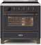 ILVE 36-Inch Majestic II induction Range with 5 Elements - 3.5 cu. ft. Oven - Bronze Trim in Matte Graphite (UMI09NS3MGB)