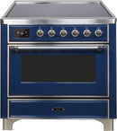 ILVE 36" Majestic II induction Range with 5 Elements - 3.5 cu. ft. Oven - Chrome Trim in Blue (UMI09NS3MBC) Ranges ILVE 