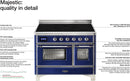 ILVE 36" Majestic II induction Range with 5 Elements - 3.5 cu. ft. Oven - Copper Trim in Blue (UMI09NS3MBP) Ranges ILVE 