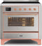 ILVE 36-Inch Majestic II induction Range with 5 Elements - 3.5 cu. ft. Oven - Copper Trim in Stainless Steel (UMI09NS3SSP)