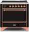 ILVE 36-Inch Majestic II induction Range with 5 Elements - 3.5 cu. ft. Oven - Solid Door - Glossy Black with Copper Trim (UMI09QNS3BKP)