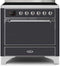 ILVE 36-Inch Majestic II induction Range with 5 Elements - 3.5 cu. ft.Solid Door  Oven in Matte Graphite with Chrome Trim (UMI09QNS3MGC)