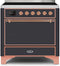ILVE 36-Inch Majestic II induction Range with 5 Elements - 3.5 cu. ft. Solid Door Oven in Matte Graphite with Copper Trim (UMI09QNS3MGP)