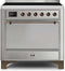 ILVE 36-Inch Majestic II induction Range with 5 Elements - 3.5 cu. ft. Solid Door Oven in Stainless Steel with Bronze Trim (UMI09QNS3SSB)