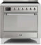 ILVE 36-Inch Majestic II induction Range with 5 Elements - 3.5 cu. ft. Solid Door Oven in Stainless Steel with Chrome Trim (UMI09QNS3SSC)