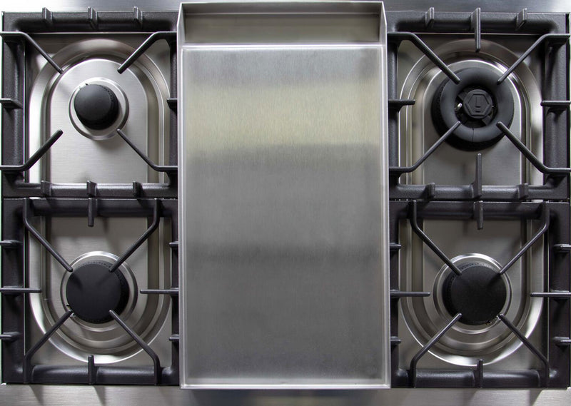 ILVE 40" Majestic II Dual Fuel Range with 6 Sealed Burners and Griddle - 3.82 cu. ft. Oven - Brass Trim in White (UMD10FDNS3WHG) Ranges ILVE 