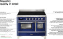 ILVE 40" Majestic II induction Range with 6 Elements - 3.82 cu. ft. Oven - Bronze Trim in Antique White (UMDI10NS3AWB) Ranges ILVE 