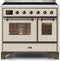 ILVE 40-Inch Majestic II induction Range with 6 Elements - 3.82 cu. ft. Oven - Bronze Trim in Antique White (UMDI10NS3AWB)