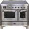 ILVE 40-Inch Majestic II induction Range with 6 Elements - 3.82 cu. ft. Oven - Chrome Trim in Stainless Steel (UMDI10NS3SSC)