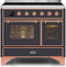 ILVE 40-Inch Majestic II induction Range with 6 Elements - 3.82 cu. ft. Oven - Copper Trim in Matte Graphite (UMDI10NS3MGP)