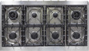 ILVE 48" Majestic II Dual Fuel Range with 8 Burners and Griddle - 5.02 cu. ft. Oven - Brass Trim in White (UM12FDNS3WHG) Ranges ILVE 
