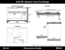 ILVE 48" Majestic II Dual Fuel Range with 8 Burners and Griddle - 5.02 cu. ft. Oven - Chrome Trim in Glossy Black (UM12FDNS3BKC) Ranges ILVE 