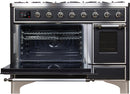 ILVE 48" Majestic II Dual Fuel Range with 8 Burners and Griddle - 5.02 cu. ft. Oven - Chrome Trim in Matte Graphite (UM12FDNS3MGC) Ranges ILVE 