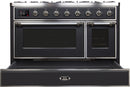ILVE 48" Majestic II Dual Fuel Range with 8 Burners and Griddle - 5.02 cu. ft. Oven - Chrome Trim in Matte Graphite (UM12FDNS3MGC) Ranges ILVE 