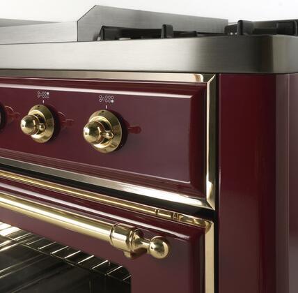 ILVE 48" Majestic II Dual Fuel Range with 8 Burners and Griddle - 5.02 cu. ft. Oven - Chrome Trim in White (UM12FDNS3WHC) Ranges ILVE 