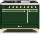 ILVE 48" Majestic II Dual Fuel Range with 8 Sealed Brass Burners and Griddle - 5.62 cu. ft. Oven - Brass (UM12FDQNS3EGG) Ranges ILVE 