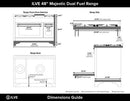 ILVE 48" Majestic II Dual Fuel Range with 8 Sealed Brass Burners and Griddle - 5.62 cu. ft. Oven - Brass (UM12FDQNS3EGG) Ranges ILVE 