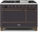 ILVE 48" Majestic II Dual Fuel Range with 8 Sealed Brass Burners and Griddle - 5.62 cu. ft. Oven - Bronze (UM12FDQNS3MGB) Ranges ILVE 