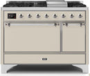 ILVE 48" Majestic II Dual Fuel Range with 8 Sealed Brass Burners and Griddle - 5.62 cu. ft. Oven - Chrome (UM12FDQNS3AWC) Ranges ILVE 