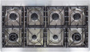 ILVE 48" Majestic II Dual Fuel Range with 8 Sealed Brass Burners and Griddle - 5.62 cu. ft. Oven - Chrome (UM12FDQNS3SSC) Ranges ILVE 